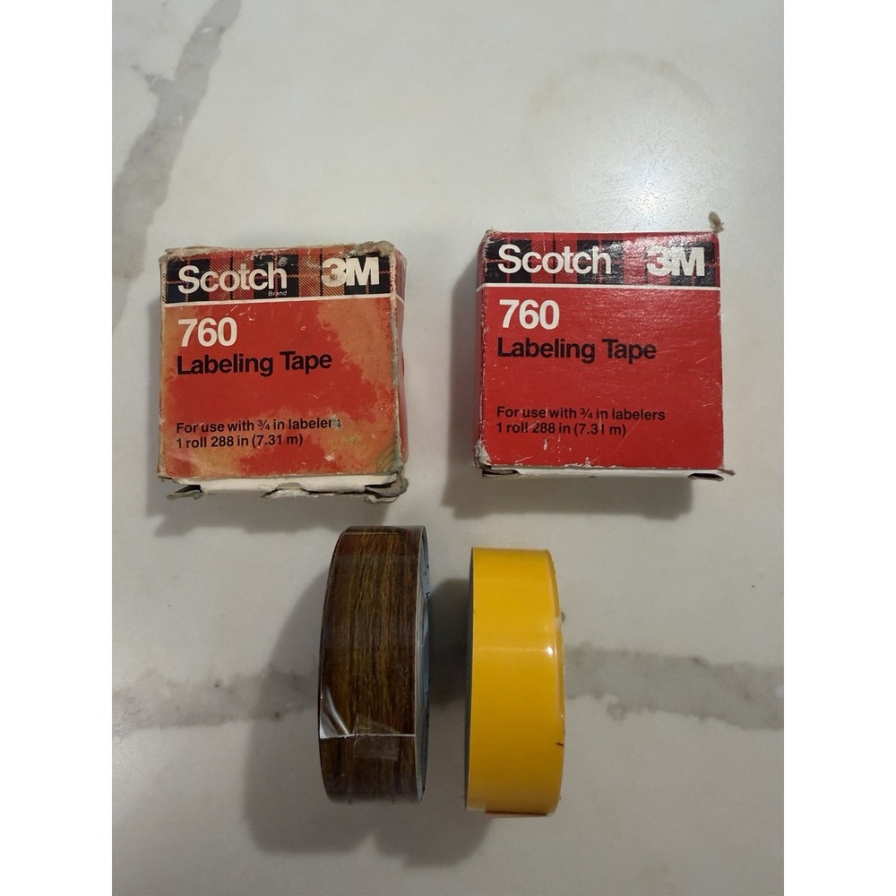 Scotch 3M 760 Labeling Tape Yellow Wood Grain 3/4in x 288in Vintage Refill